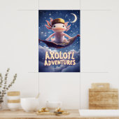 Axolotl Adventuresポスター – カーペ飛んでいるットファンタジー ポスター (キッチン)