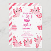 Axolotl Alotl Fun Birthday Party Invitation 招待状 (正面/裏面)