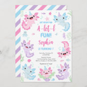 Axolotl Alotl Fun Birthday Party Invitation 招待状 (正面/裏面)