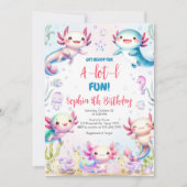 Axolotl Alotl Fun Birthday Party Invitation 招待状 (正面)