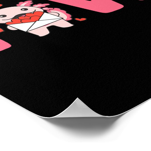 Axolotl Animals With Hearts Love Premium Tri-blend ポスター (角)