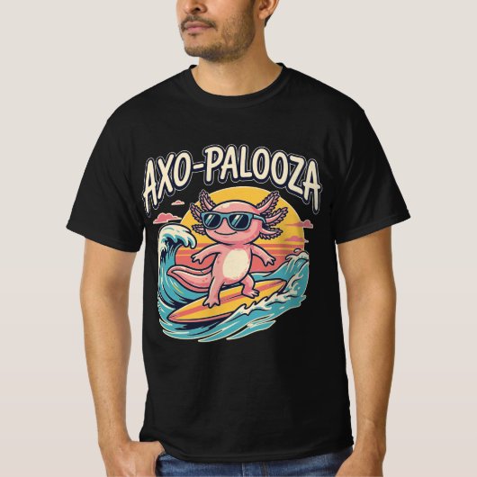 Axolotl Axo-Palooza parody 90s music festival Tシャツ (正面)