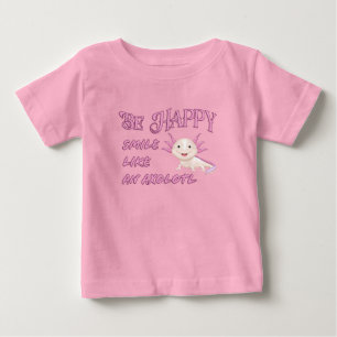 Axolotl - Be Happy andスマイル幼児Tシャツ ベビーTシャツ