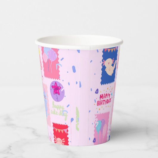 Axolotl birthday 紙コップ (右)