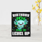 Axolotl Birthday Boy Time To Level Up Gamer Birthd カード (黄色い花)