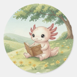 Axolotl Bookworm ラウンドシール