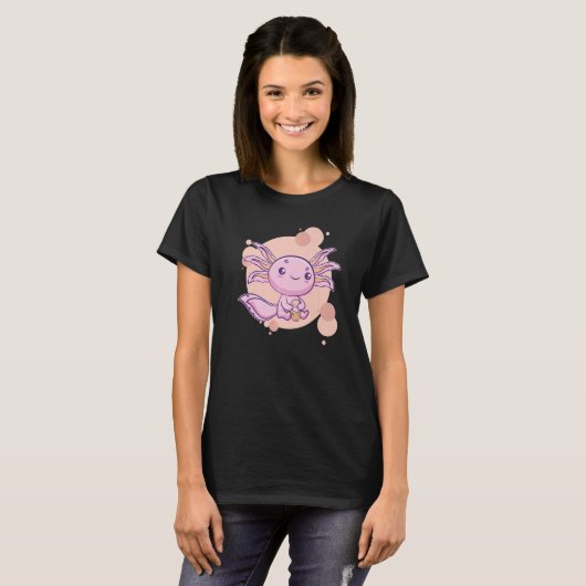 Axolotl Bubble Tea Boba Ambystoma Mexicanum Walkin Tシャツ (正面フル)