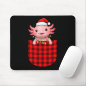 Axolotl Buffalo Red Plaid Cket Christmas Funny Men マウスパッド (マウス)