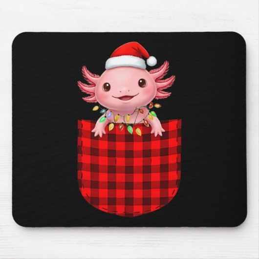 Axolotl Buffalo Red Plaid Cket Christmas Funny Men マウスパッド (正面)