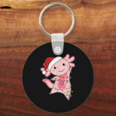 Axolotl Christmas Fairy Light Christmas Axolotl キーホルダー (正面)