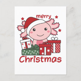 Axolotl Christmas Gift Winter Animals Axolotl シーズンポストカード