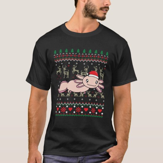 Axolotl Christmas  Tree  Animal Tシャツ (正面)