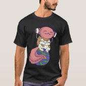 axolotl cute funny axolotl lover earth space space tシャツ (正面)