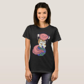 axolotl cute funny axolotl lover earth space space tシャツ (正面フル)