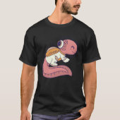axolotl cute funny axolotl lover space spaceman tシャツ (正面)