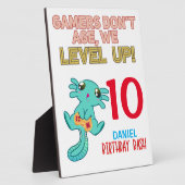 Axolotl Gamer誕生日Boyビデオゲームパーティー  フォトプラーク (側面)