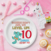 Axolotl Gamer誕生日Boyビデオゲームパーティー ペーパープレート (パーティー)