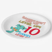 Axolotl Gamer誕生日Boyビデオゲームパーティー ペーパープレート (アングル)