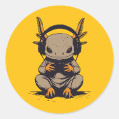 axolotl gamer ラウンドシール (正面)