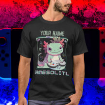 Axolotl Gamesolotlゲーミングおもしろい愛好家Tシャツ