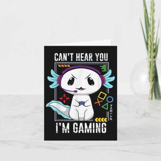Axolotl Gaming Salamander As Gamer  カード (正面)