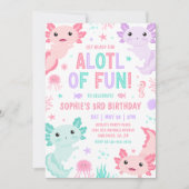Axolotl Girl Party Alotl Fun Birthday Invitation 招待状 (正面)