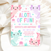 Axolotl Girl Party Alotl Fun Birthday Invitation 招待状
