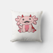 Axolotl Halloween Cute Devil Kids Witches Costume クッション (正面)