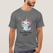 Axolotl Happy New Year 2026 Party T-Shirt Tシャツ (正面)
