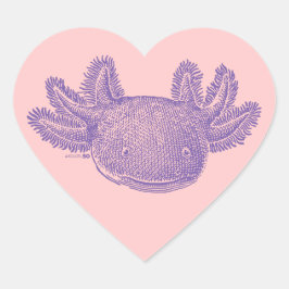 Axolotl Heart Stickers - PURPLE & PINK - 20 Sheet ハートシール