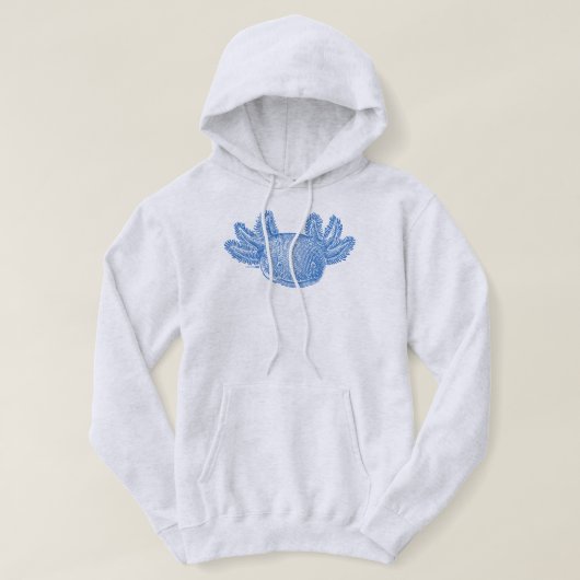 Axolotl Hoodie - BLUE パーカ (デザイン正面)