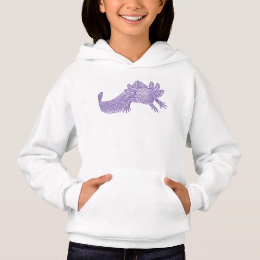 Axolotl Hoodie for Kids - PURPLE (正面)