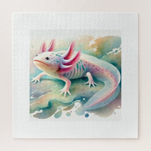 Axolotl in Dreamy Waters 110924AREF134 - Watercolo ジグソーパズル (縦)