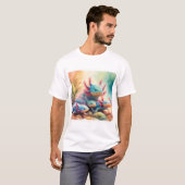 Axolotl in Harmony 060624AREF108 - Watercolor Tシャツ (正面フル)