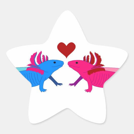 Axolotl in Love 星シール (正面)