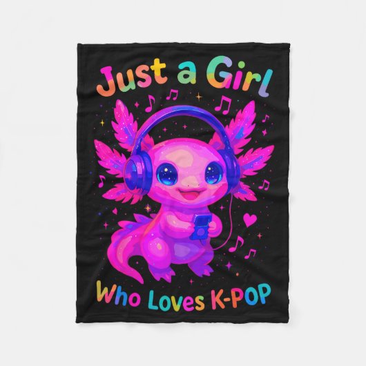 Axolotl Just A Girl Who Loves K-p  フリースブランケット (正面)