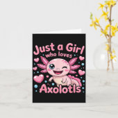 Axolotl Kawaii Just A Girl Who Loves Axolotls カード (黄色い花)
