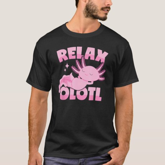 Axolotl Lover Mexican Salamander Relaxolotl Sleepi Tシャツ (正面)