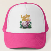 Axolotl Lucky Vibes Cute Hat Design キャップ (正面)