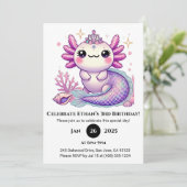 Axolotl Mermaid Princess Birthday 招待状 (スタンド正面)