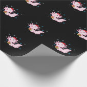 Axolotl mit Geschenk vom Weihnachtsmann ラッピングペーパー (角)