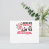 Axolotl Mother Coffee Lovers Sweet Axolotls ポストカード (スタンド正面)