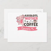 Axolotl Mother Coffee Lovers Sweet Axolotls ポストカード (正面/裏面)