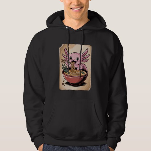 Axolotl Noodle Lover Kawaii Ramen Bowl Japanese An パーカ (正面)