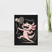 Axolotl Playing Badminton Player Shuttle Sport  カード (正面)