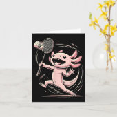Axolotl Playing Badminton Player Shuttle Sport カード (黄色い花)