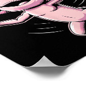 Axolotl Playing Badminton Player Shuttle Sport  ポスター (角)