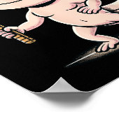 Axolotl Playing Badminton Player Shuttle Sport  ポスター (角)
