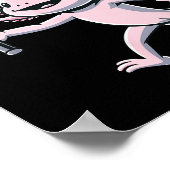 Axolotl Playing Badminton Player Shuttle Sport  ポスター (角)