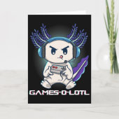 Axolotl Playing Console Video Games Gamesolotl Gam カード (正面)
